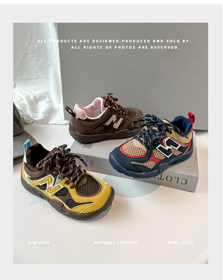 Childrens Sports Spring And Autumn Styles Girls Skate Casual Boys Breathable Double Mesh Military Training Shoes XJ260303