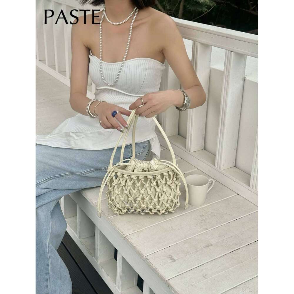 Handmade Hollow Out Design Literary Retro Style Flap Summer Beach Small Cowhide Leather Female Crossbody Bag