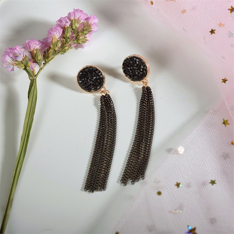 Trendy Hot-Selling Korean Style Internet Celebrity Long Tassel Women's Elegant Ear Studs Simple Earrings Jewelry