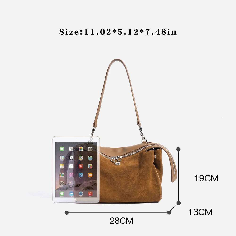 Women's new beef two-layer suede leather fashion crossbody bag niche designer women's high-quality temperament shoulder