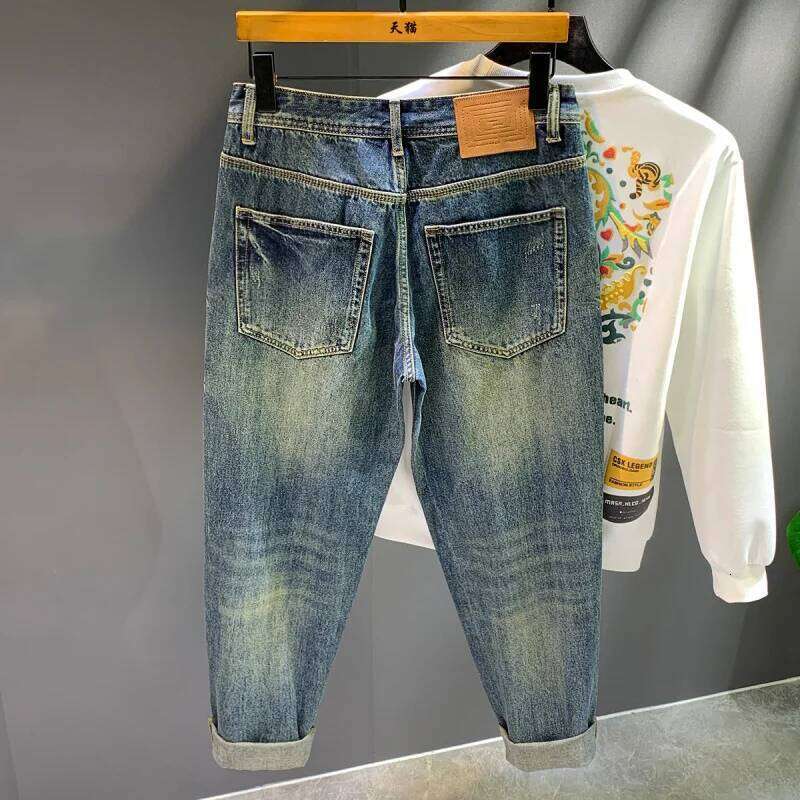 High Street Brand Retro Piercing Jeans Men's Loose Spring and Autumn New Style 2025 Personalized Trendy Patch Pants