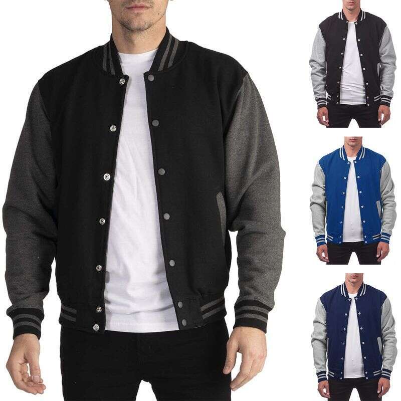 Sweatshirt Plus Veet Cardigan Button Zipper Baseball Casual Men's Jacket