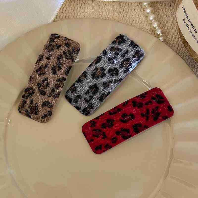 Autumn New Trend Leopard Print Mori Style Side BB Fashionable Bangs Clip Hair Accessories