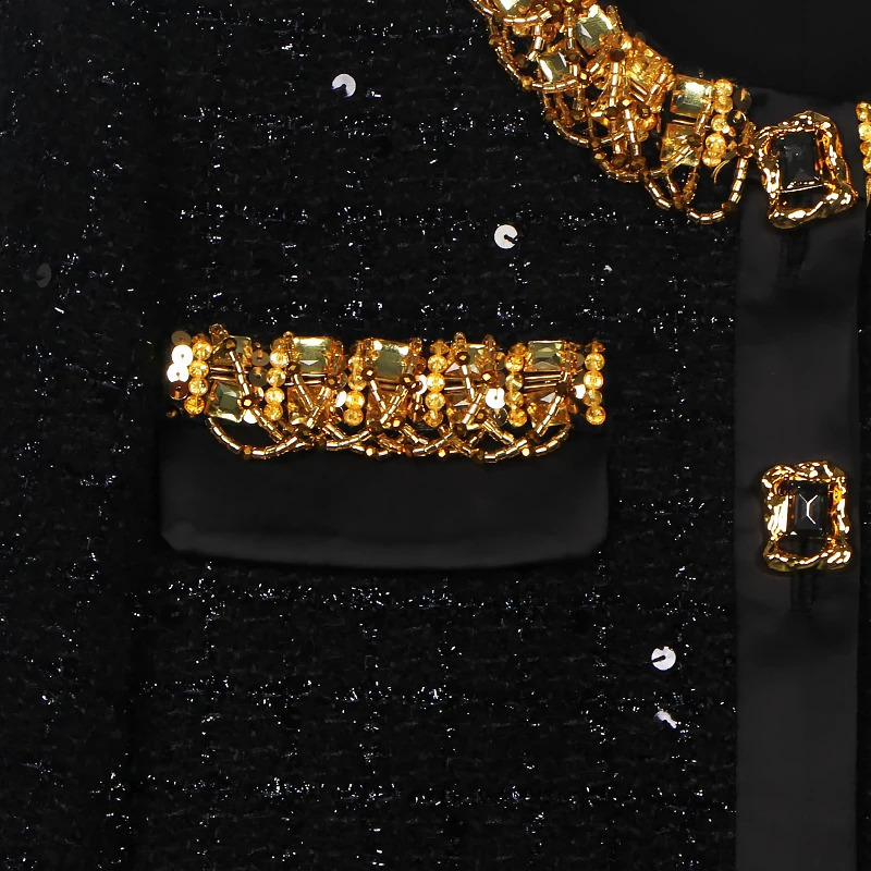fashionable and elegant light socialite high-end heavy industry diamond sequin temperament small fragrance jacket 250804