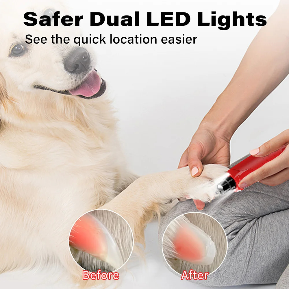 Dog Nail Grinder Dustproof with 2 LED Light - Super Quiet Powerful 6-Speed Nail Trimmer File for Small Medium Large Dogs dog acc 250805