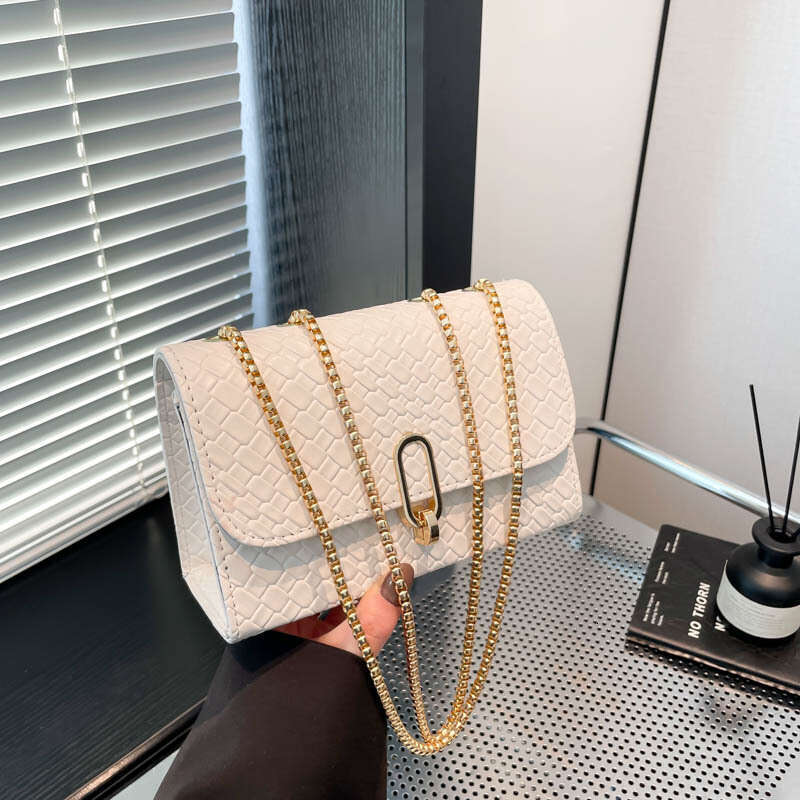 High-Value Commuting for Women 2025 Spring New Designer Fashion Chain Small Square Solid Color Simple Women's Bag