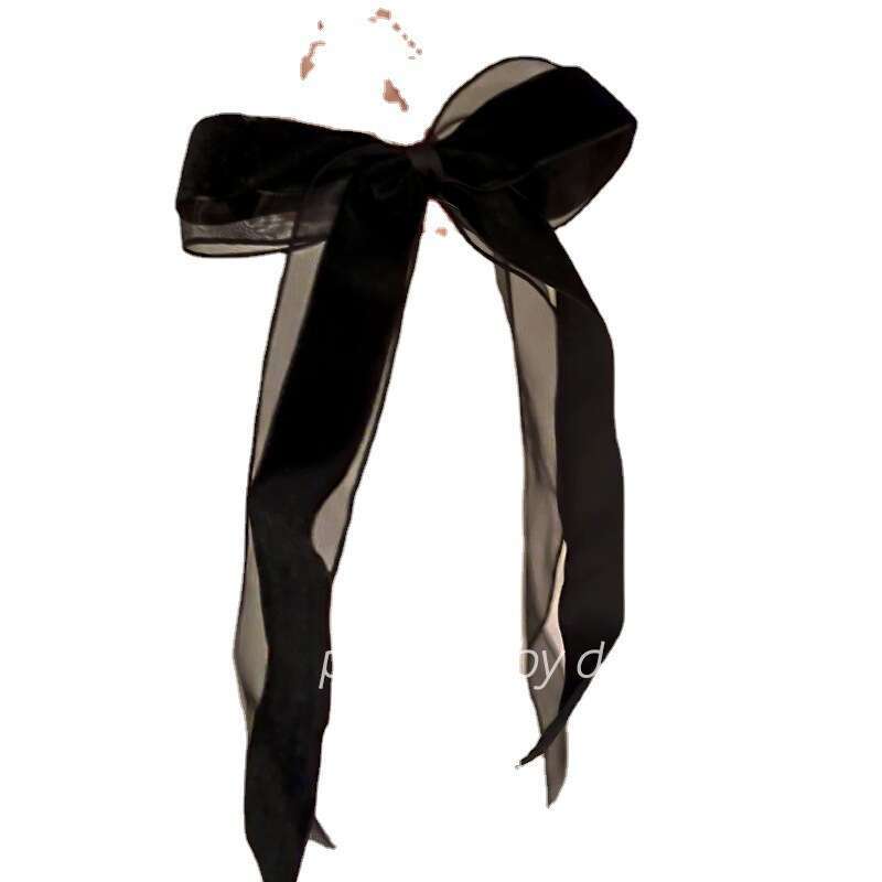 Mesh + Veet Double Layer Bow Ribbon Hair Elegant with a Touch of Fairy~French Style Hairpin Spring Clip
