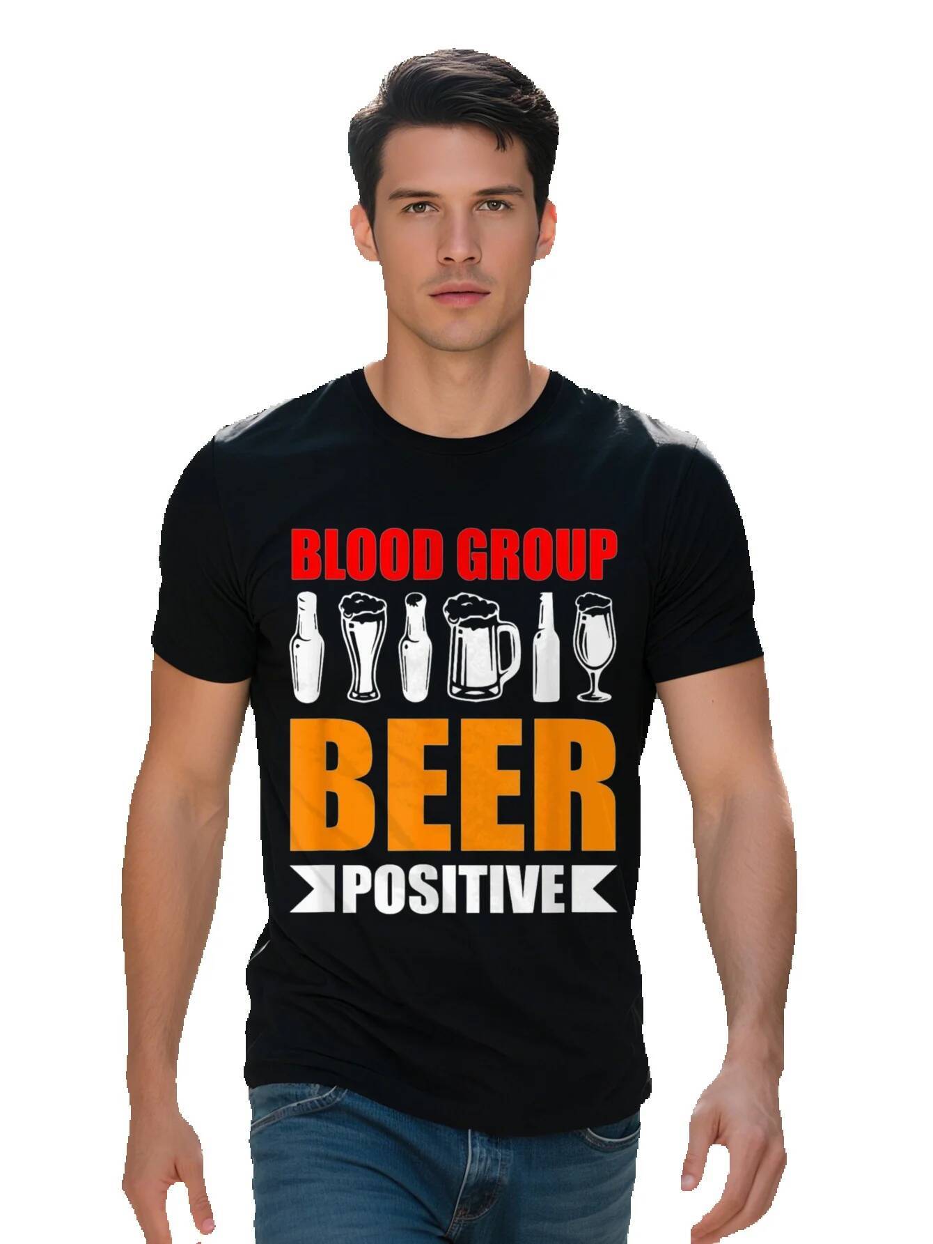 Men S g Cotton Drinking Blood Group Beer Positive Home Brew T-shirt a6568 5f815