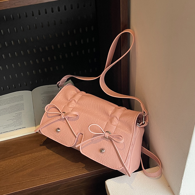 Korean Style Ruched Bow Underarm for Women 2025 Summer Fashion Multi-Pocket Versatile Casual Shoulder Crossbody Bag ddmymoon
