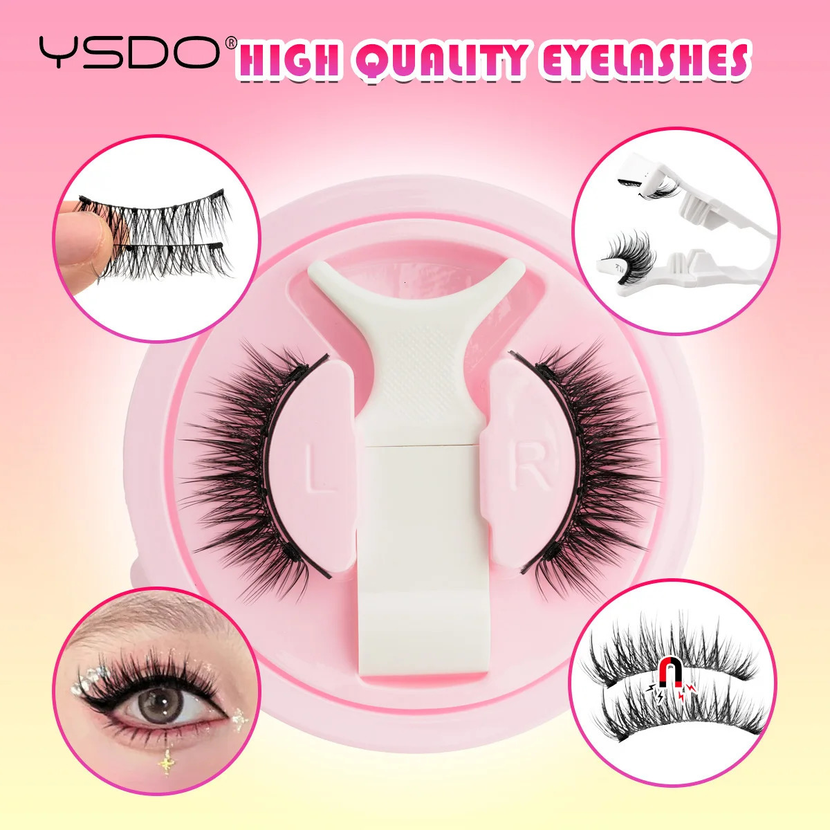 YSDO Magnetic Eyelashes Reusable Winged Magnetic 3D Mink lashes Long-Lasting No Glue Needed False Eyelashes with Tweezer Makeup 250805