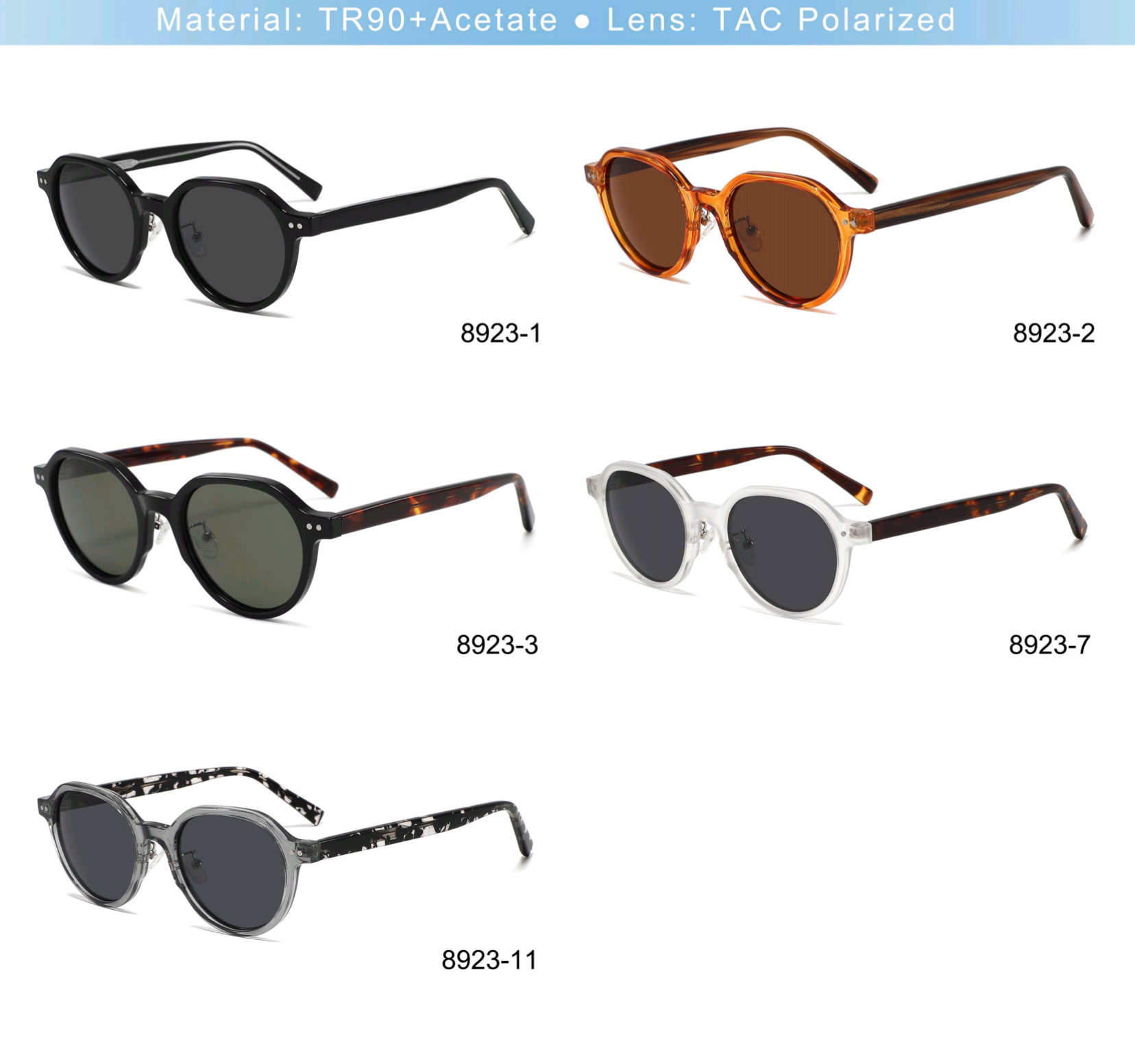 Trendy cat-eye sunglasses bold TR90 frames women men's UV400 protection anti-glare scratch-resistant shopping rooftop adjustable nose pads busine
