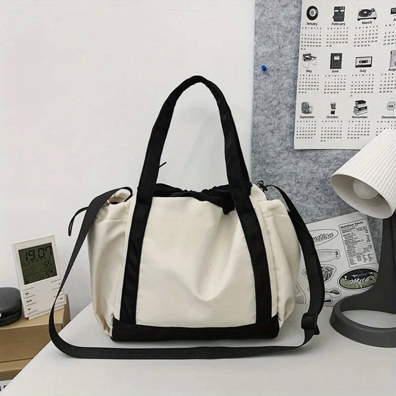 Autumn New Large Capacity Niche Women's Crossbody Bag Star Pattern Drawstring Design Women's Shoulder Bag Casual Style Commuting Bag Autumn 