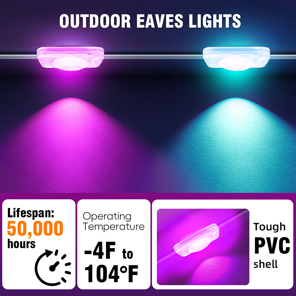 All Season Resistant Solar-Powered LED Ribbon Lights w/Color Changing Functionality-----HCP045