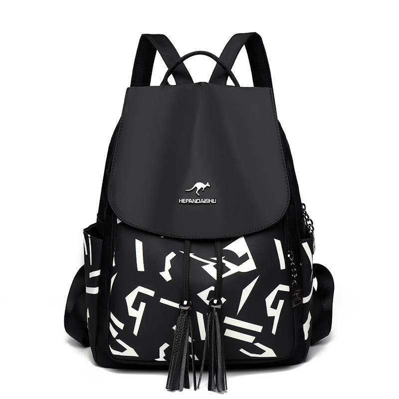 Nylon New Casual Trendy Korean Style Printed Large Capacity School Bag Outdoor Travel Women's Backpack ddmymoon