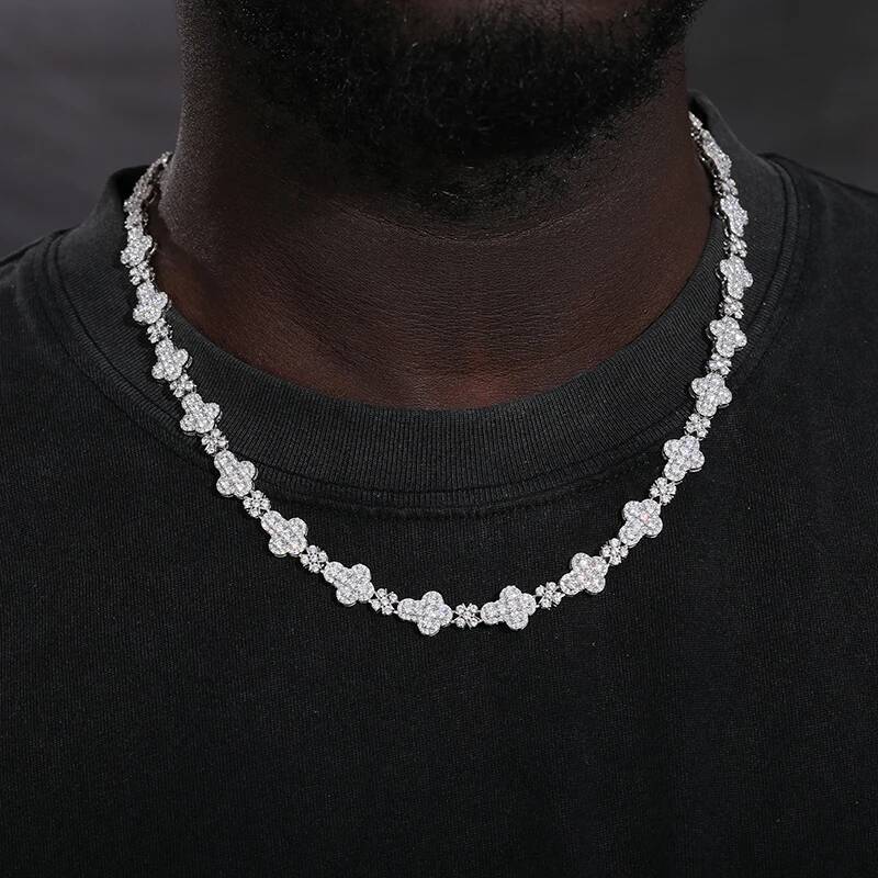 New Arrival Cross Tennis Chain Necklace 925 Sterling Silver For Man and Women Original Cubia Zircon Trendy Hip Hop Fine Jewelry