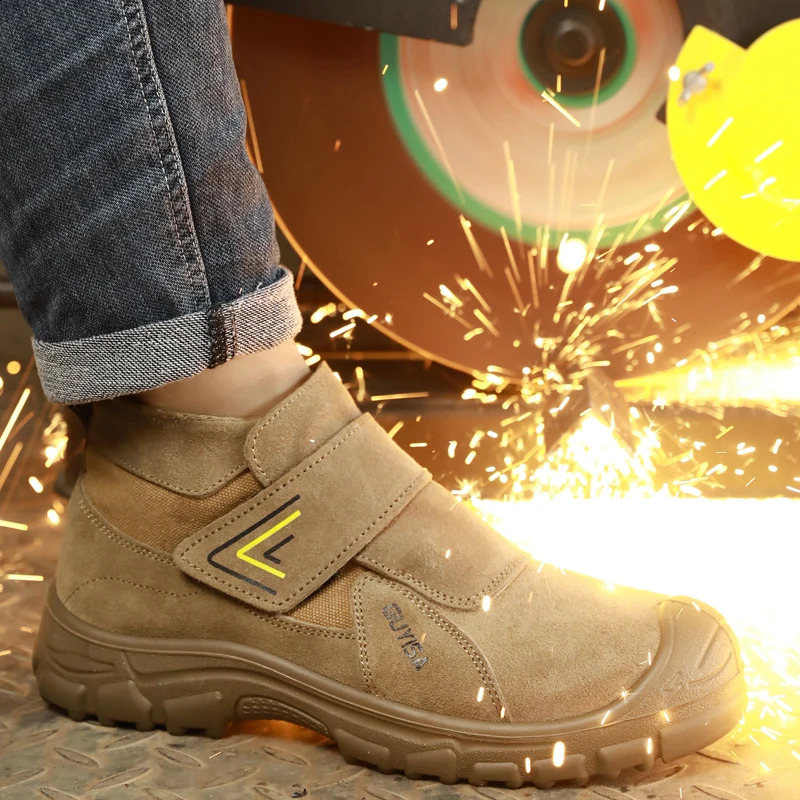 Scald Welding Work Shoes -smash -puncture Safety Shoes Men Protective Boots Wear Resistant Male Industrial Shoes 250805