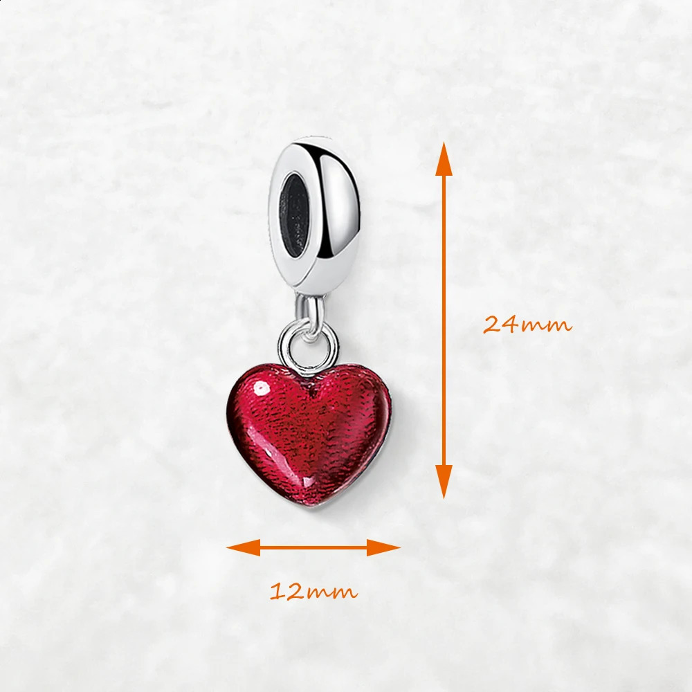 Fashion Red Heart Pendant Charm 925 Sterling Silver Romantic Love Jewelry Gift For Women 250807