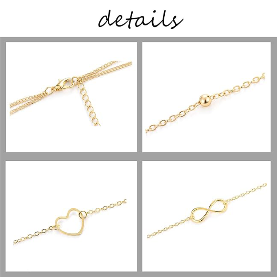 8Pcs Sexy Body Chain Belly Waist Chain Necklace Summer Beach Bikini Bra Body Jewelry for Women Gold Tone