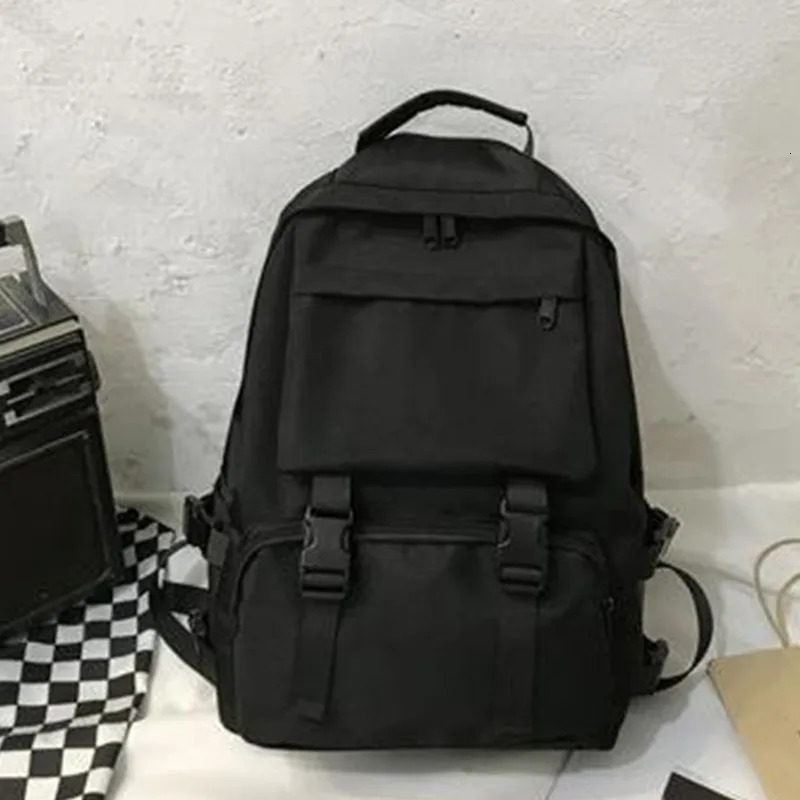 Simple Backpacks Large Capacity Travel Bag Solid Harajuku Student schoolbag Backpack Women Man bag Unisex High Street 250811