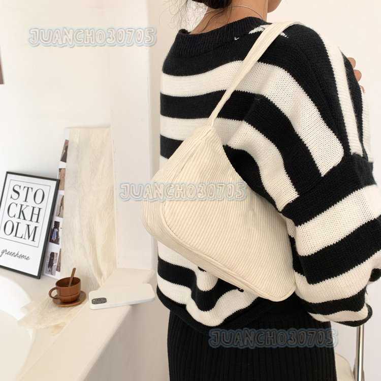 2024 Autumn/winter New Handheld Small Square Bag Plush One Shoulder Fashion Corduroy Underarm Stick Bag Handbag H250809