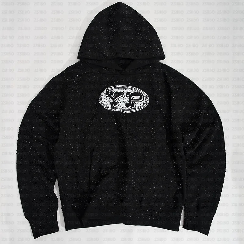 Hoodies Men Gothic Black Pullover Oversized Sweatshirts Retro Harajuku Hooded Jacket Y2K Streetwear Top Cloth 250808