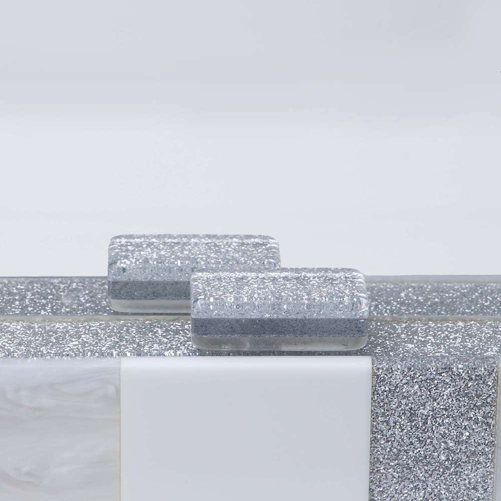 2024 New Acrylic Clutch Shoulder Crossbody Mixed Color Splicing Evening Cocktail Wedding Bag