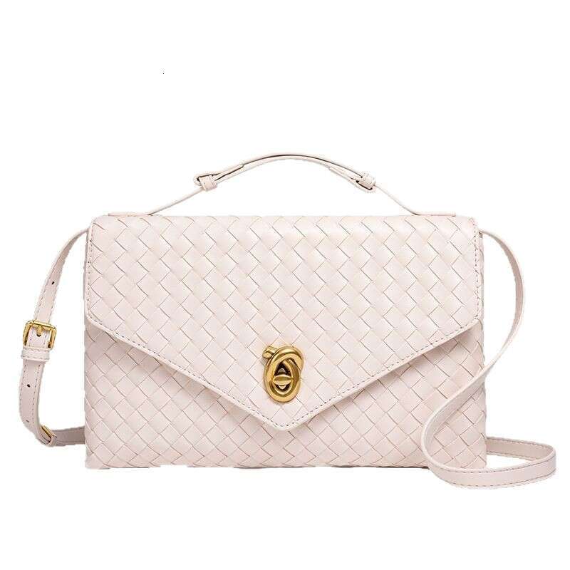 2025 New Handwoven Small Square Box Women's Fashion Trend Lock Large Capacity Handbag Crossbody Bag