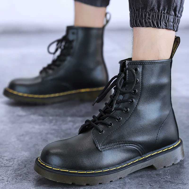 Fashion Mens Leather Boots Genuine Leather Shoes Outdoor Boots Motorcycle Boots Riding Boots Snow Boots Waterproof Work Boots W250811