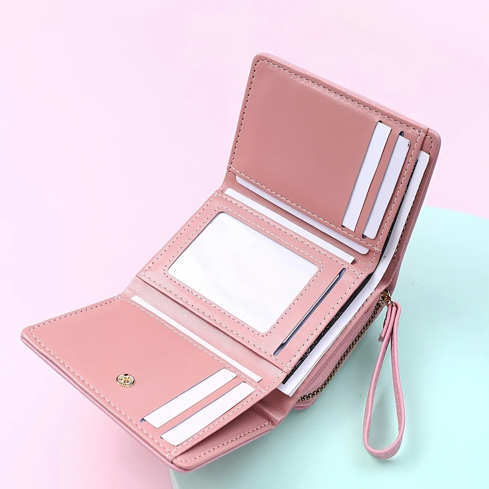 Classic Fashion Three Fold Wallet Coin Card Storage Womens Casual Student Small and Large Capacity 250811