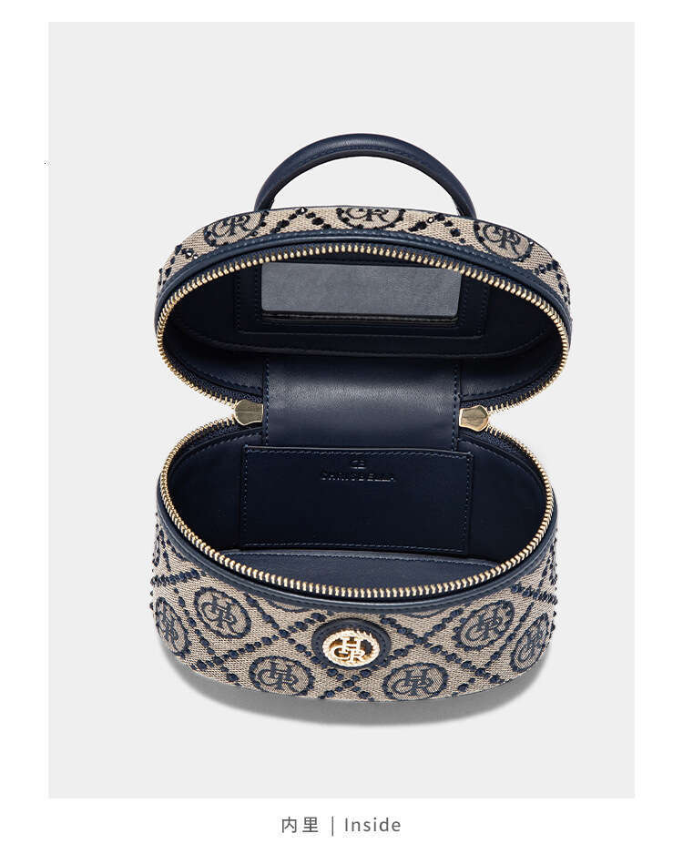 DHessentials Blue Jacquard Star Diamond Handbag - Elegant PU Work Tote for Women, Medium Square Shoulder Bag (17x11cm, 500g)