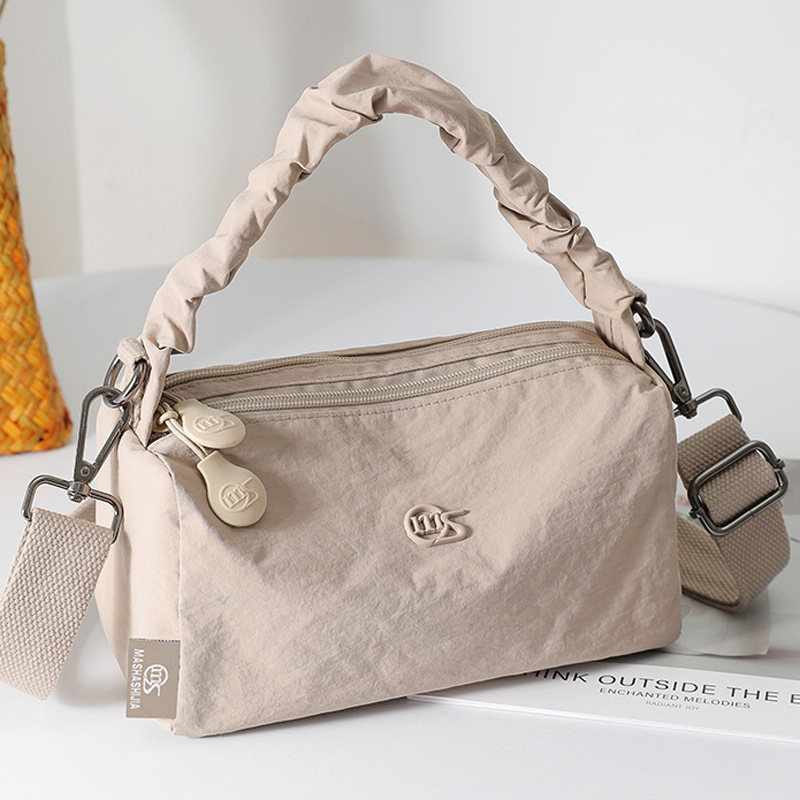 Simple Lightweight Handbag for Women, New Water-Resistant Nylon Bag, Double-Layer Large Capacity Shoulder Crossbody Bag ddmymoon