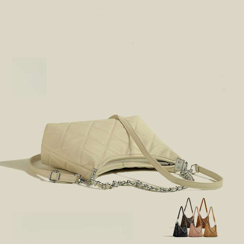 DHessentials 2025 Trendy Chain Strap Shoulder Bag - Fashionable PU Crescent Underarm Purse for Women, Versatile Crossbody Bag (27x19cm, 340g)