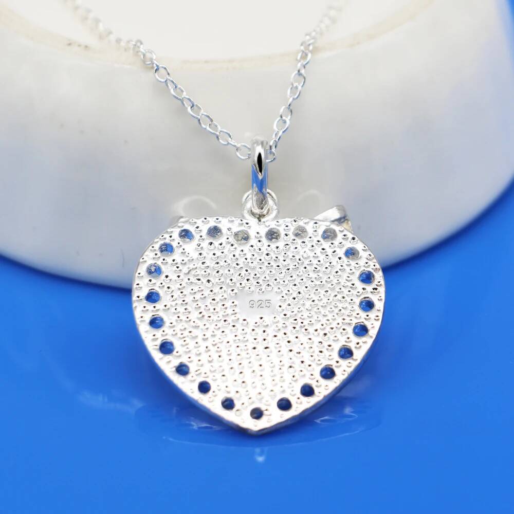 Classic Sterling Sier Pendant Necklace For Women Fashion Clavicle Heart Love Zircon Neck Chain Collar Jewelry Girls