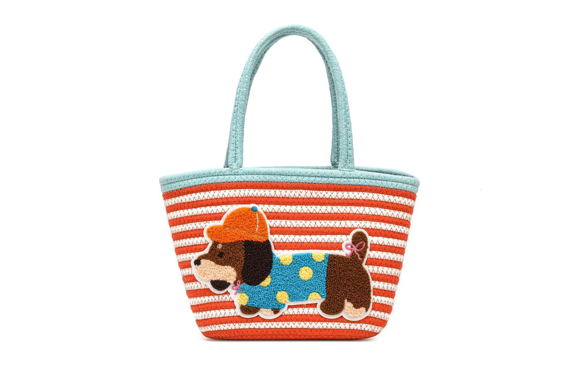 2025 New Cute Dopamine Color-Block Cotton Handbag Storage Basket Textured Shoulder Bag ddmymoon