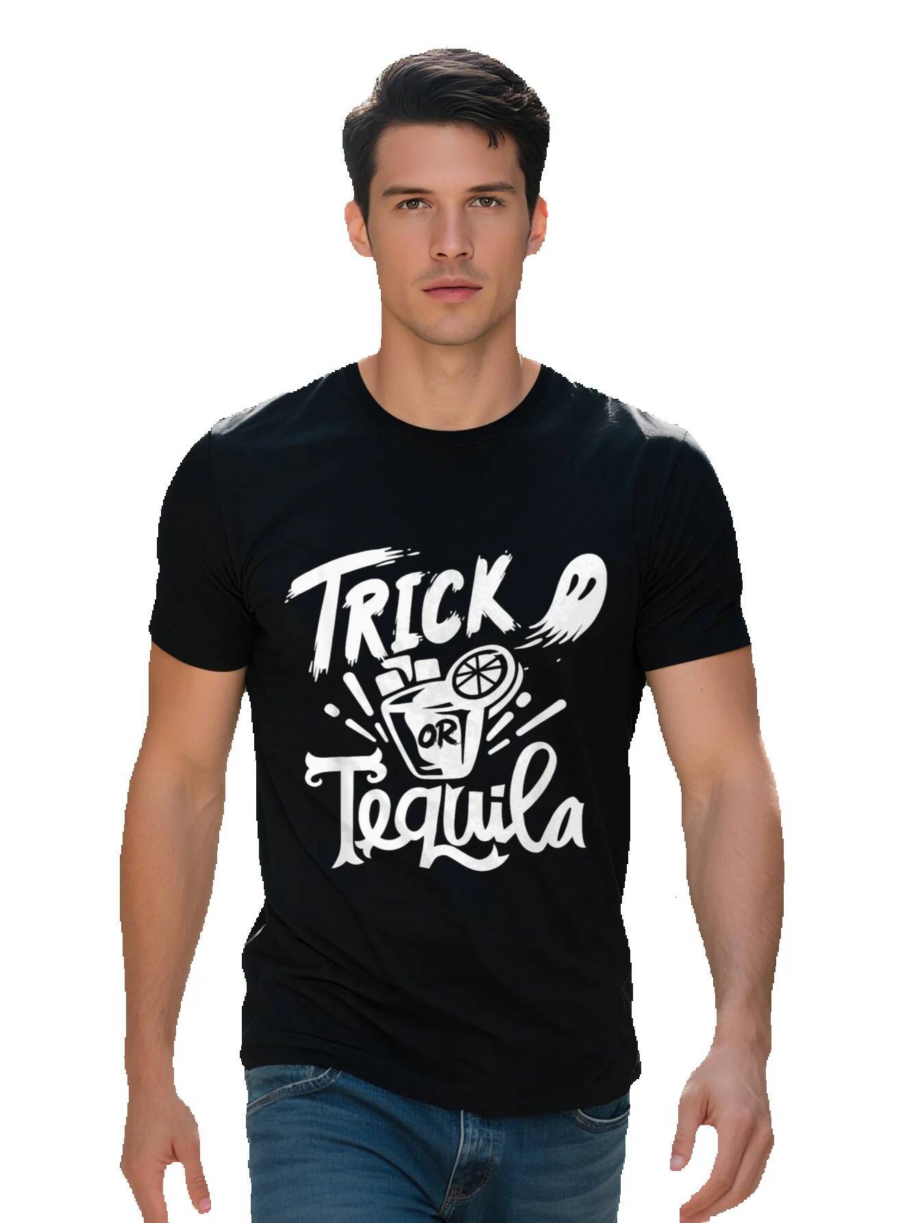 Trick Or Funny Halloween Party Tequila Shot Drinker T Shirt 97536 4a0c4