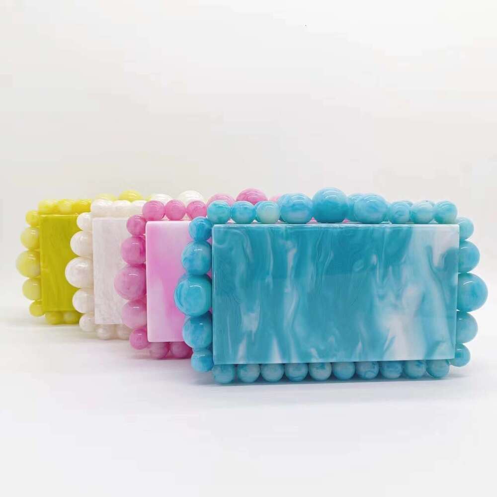 Women's New Beaded Acrylic Evening Bag Single Shoulder Crossbody Wedding Banquet Clutch