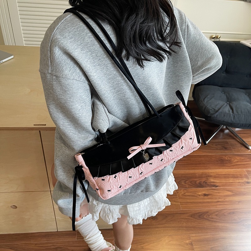 Niche High-End Underarm Commuter for Women 2025 New Style Girly Fashion Handbag with Bowknot Shoulder Bag ddmymoon