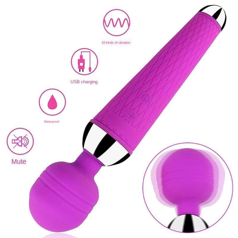 USB Muti-speed Magic Charging Wand AV Vibrator Sex Toys For Woman Clitoris Stimulator G Spot Vibrating Dil