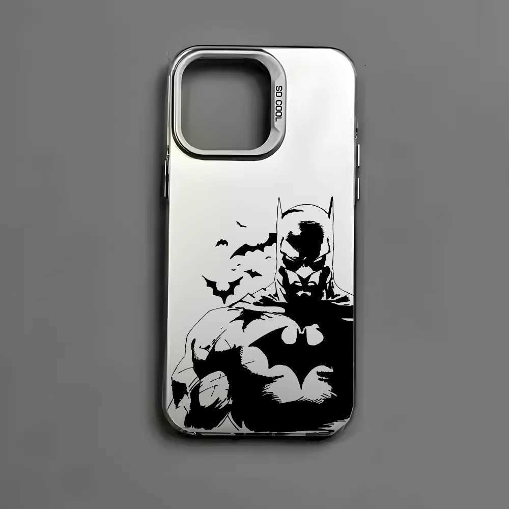 Black-Bat-ManS Movie Phone Case For 16 15 14 13 12 11 Pro Max Black Matte Multicolor Laser Metallic Aurora Cover XJ250811