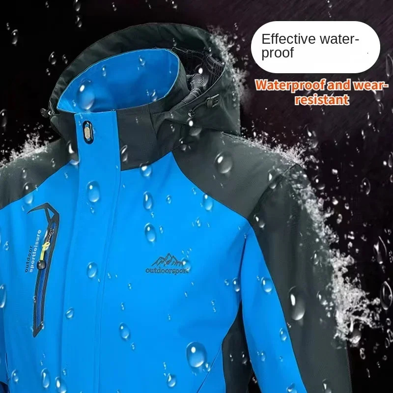 Camping Hiking Jacket Men Autumn Outdoor Sports Coats Climbing Trekking Windbreaker Travel Waterproof Jackets Black Gorpcore 250809