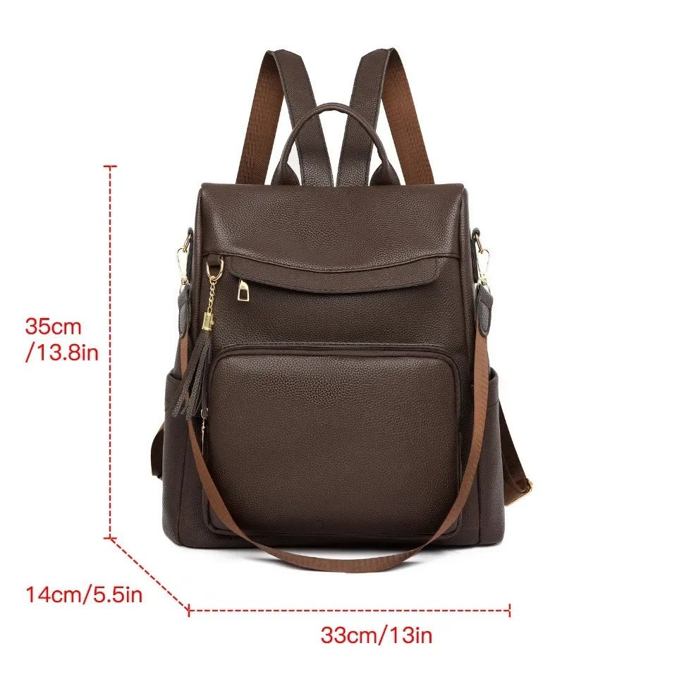 Womens PU Leather Backpack Black Brown School Bags Travel Rucksack Fashion ner Ladies Casual Simple Bag Pack Sac A Dos 250811