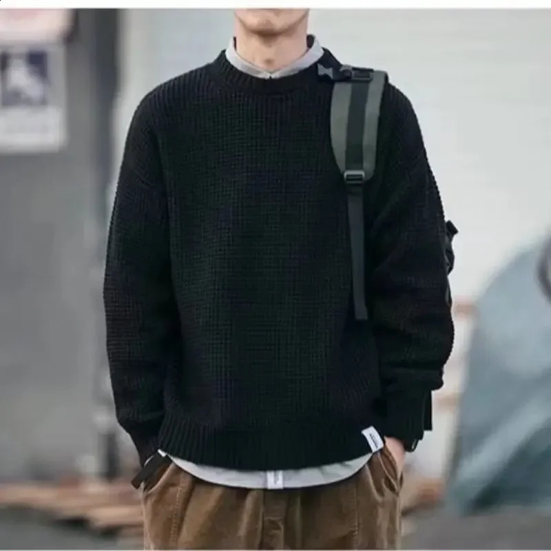 Korean Clothes Knitwear Thick Oversize in Mens Knit Sweater Sweatshirt Jumpers Aesthetic Y2k Pullovers Male 250805