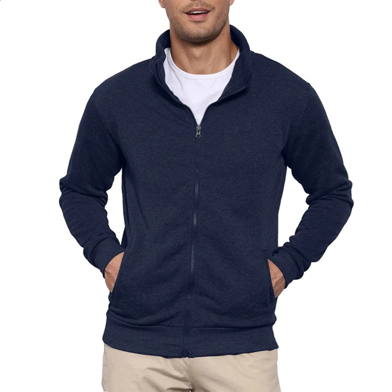 Mens Sweat Jacket Pullover Hoodie Sweatshirt Man Without Hood with Zip Outdoor Sport Lightweight Streetwear M3XL 250729