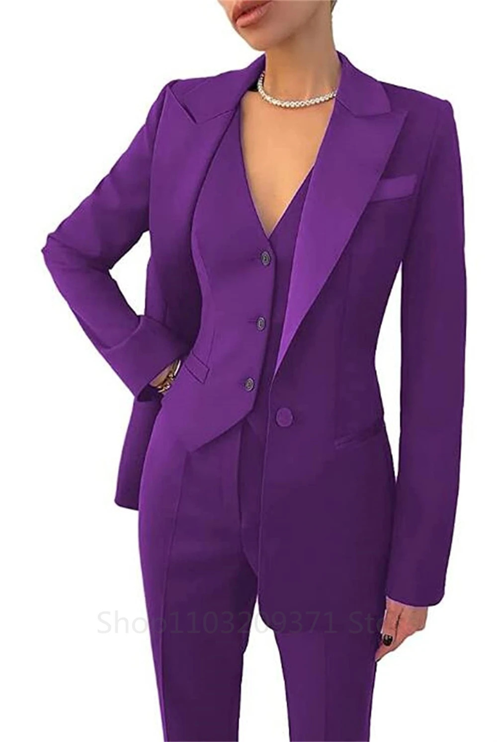 Fashion Plus Size Women Blazer 3 Pcs Elegant Long Sleeve Suit Jackets Vest and Straight Pants Female Business Outfits 250809