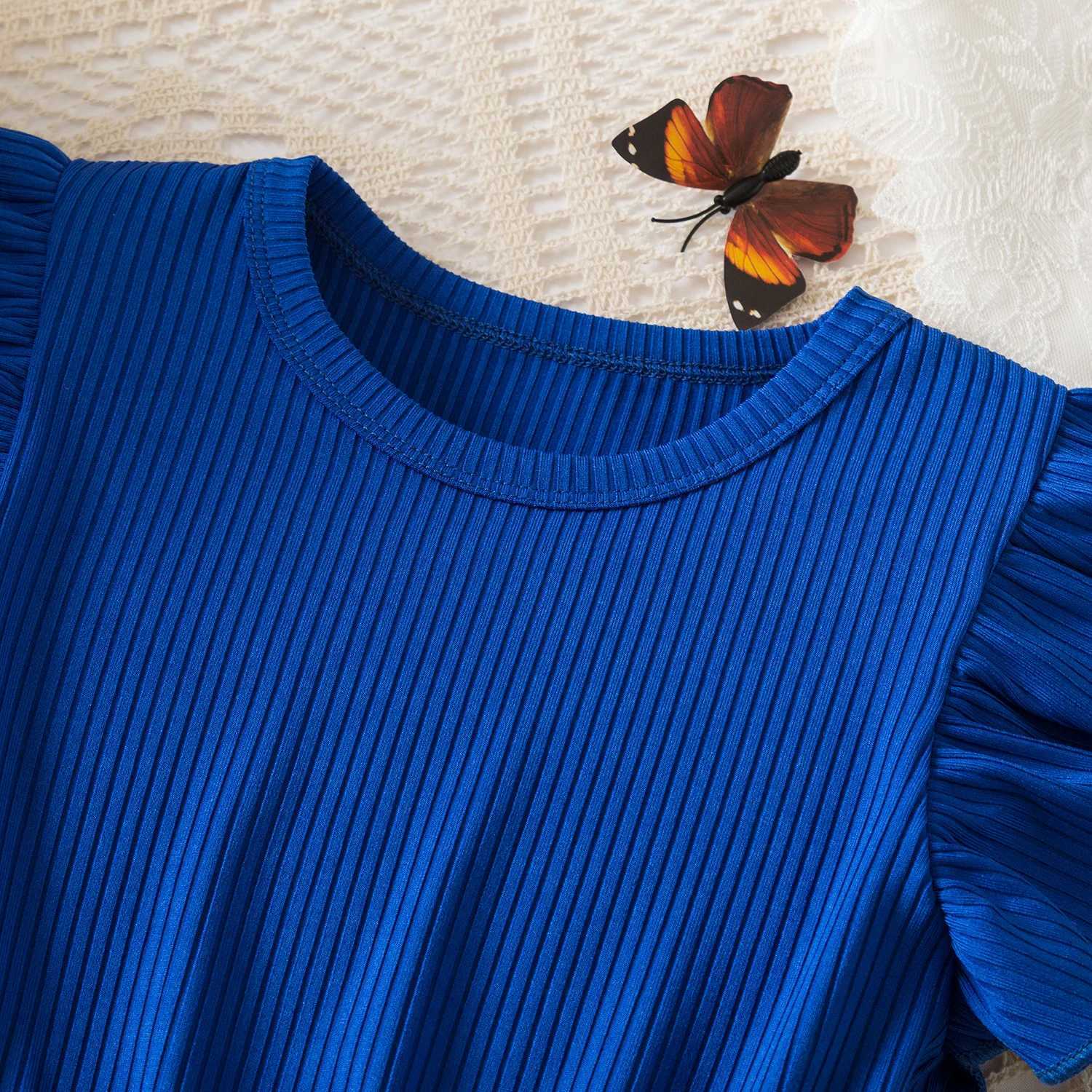 Butterfly Dress for Girls Summer Clothes Rose Flower Printing Kids Casual Ruffles Dress 2 to 8 Yrs Little Girls Dresses W250811