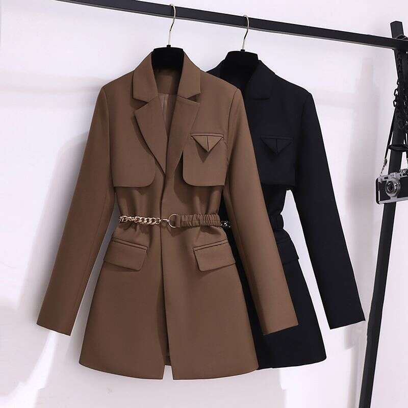 Windbreaker Women's New Top Korean Style Chic Coffee Colored Small Jacket Spring And Autumn High-End Suit For Women