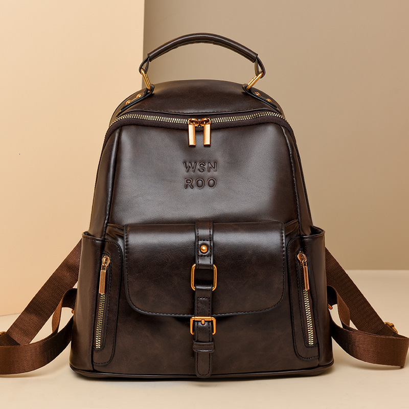 Soft Leather Backpack for Women, New Fashionable Commuter Large Capacity Backpack, Student School Bag Trendy ddmymoon