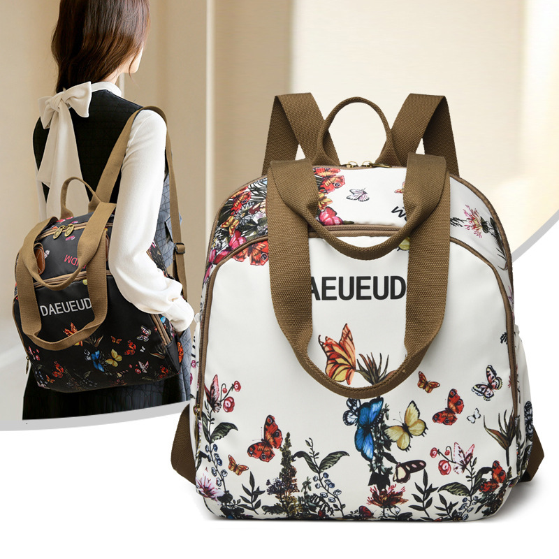 Trendy Fashion Printed for Women New Lightweight Casual Travel Oxford Cloth Backpack Multifunctional Shoulder Bag ddmymoon