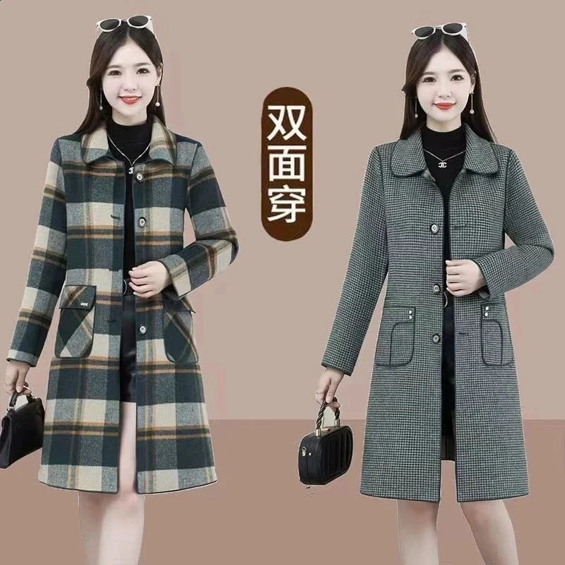 Fashion Large Lapel Loose Ladies Outerwear Comfortable Temperament Female Wool Jacket Autumn Winter Women Woolen Coat 250805