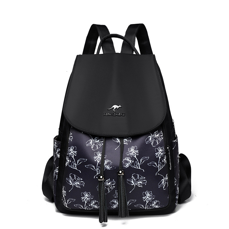 Fashion Printed Oxford Cloth for Women 2025 New Korean Style Casual Travel Large Capacity Ladies Backpack School Bag ddmymoon